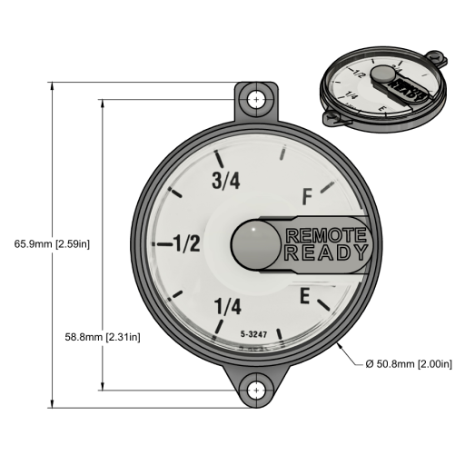 R3D Dial - Fuel Tank Style - Fuel Tank Dial